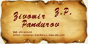 Živomir Pandurov vizit kartica